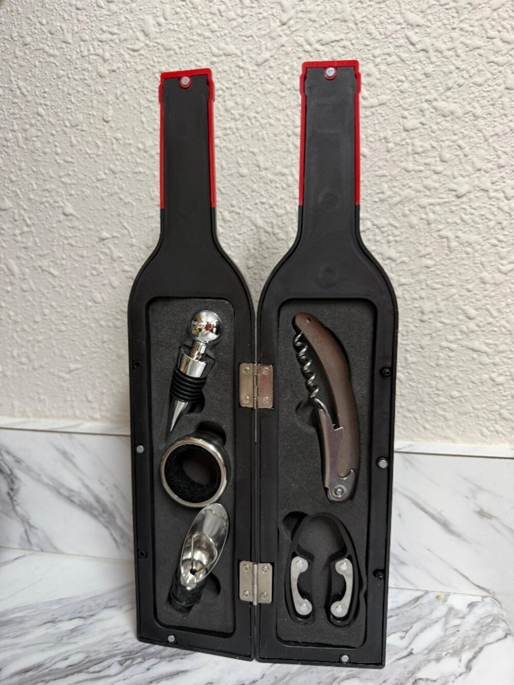Kikkerland 5 Piece Wine Bottle Accessory Tool Kit Gift Set
